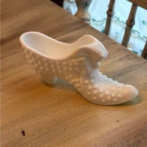 Fenton Milk Glass Heel
